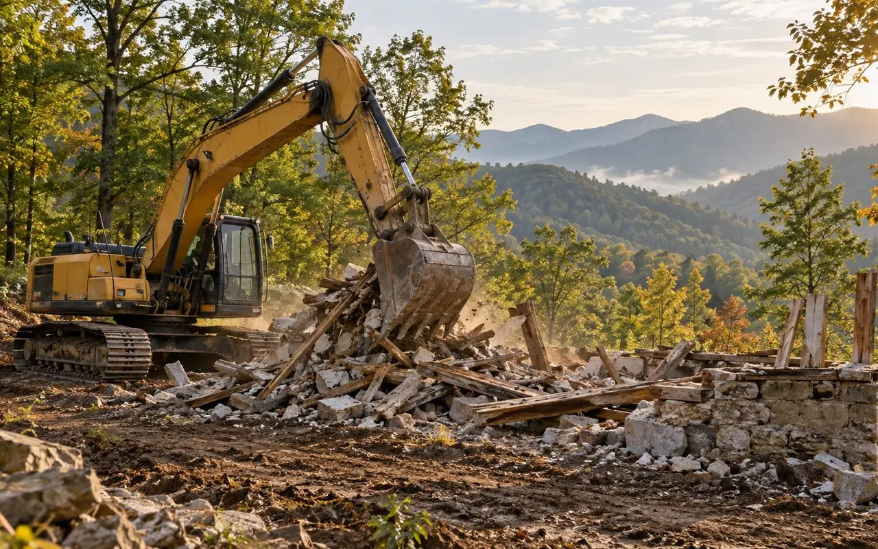 Demolition and Site Clearing work on an East Tennessee property