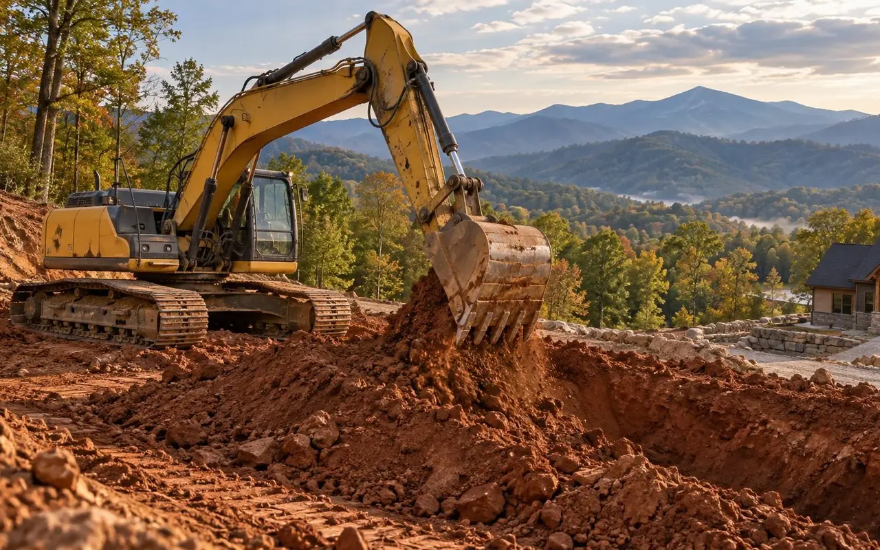 Excavation Services work on an East Tennessee property