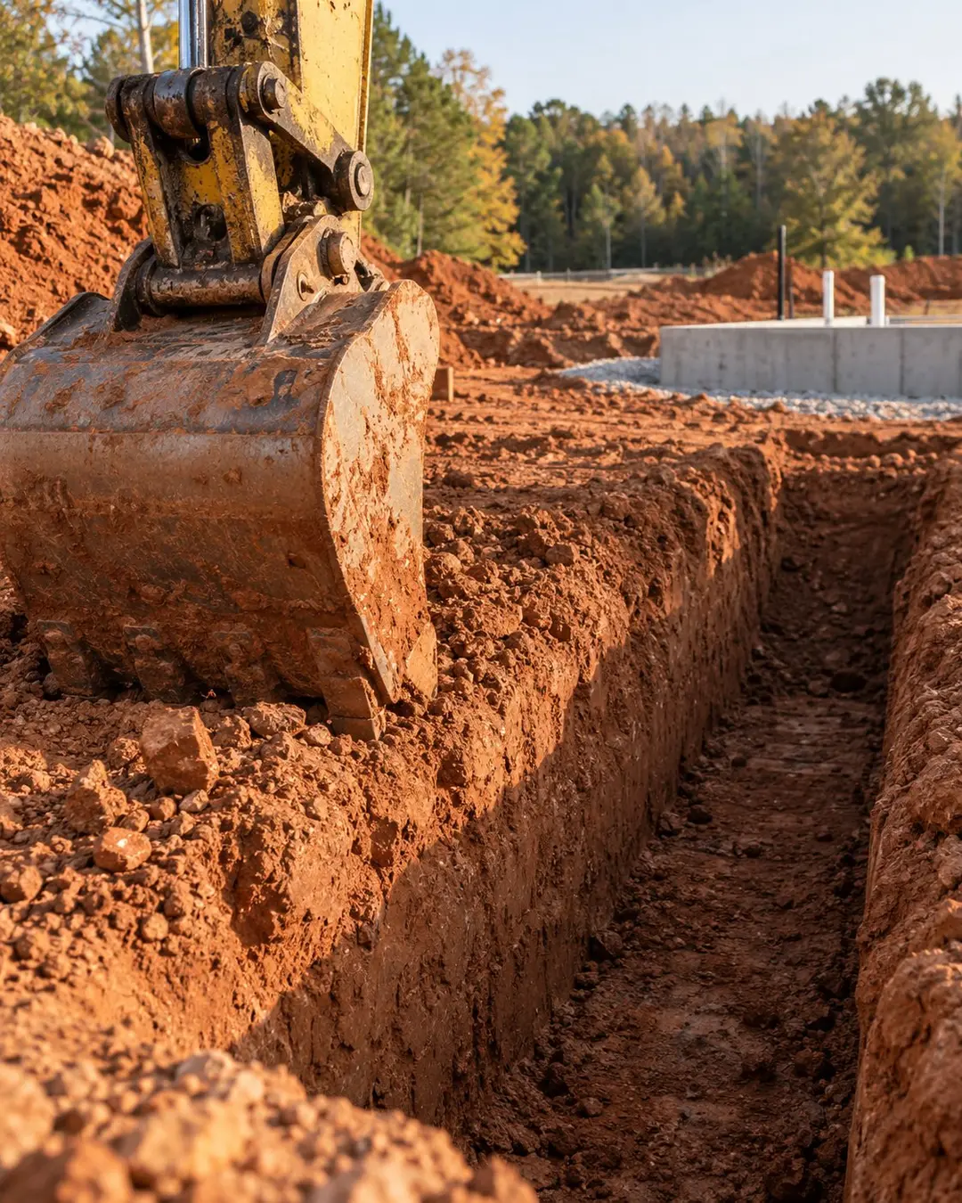 Detail of excavation services work on East Tennessee ground