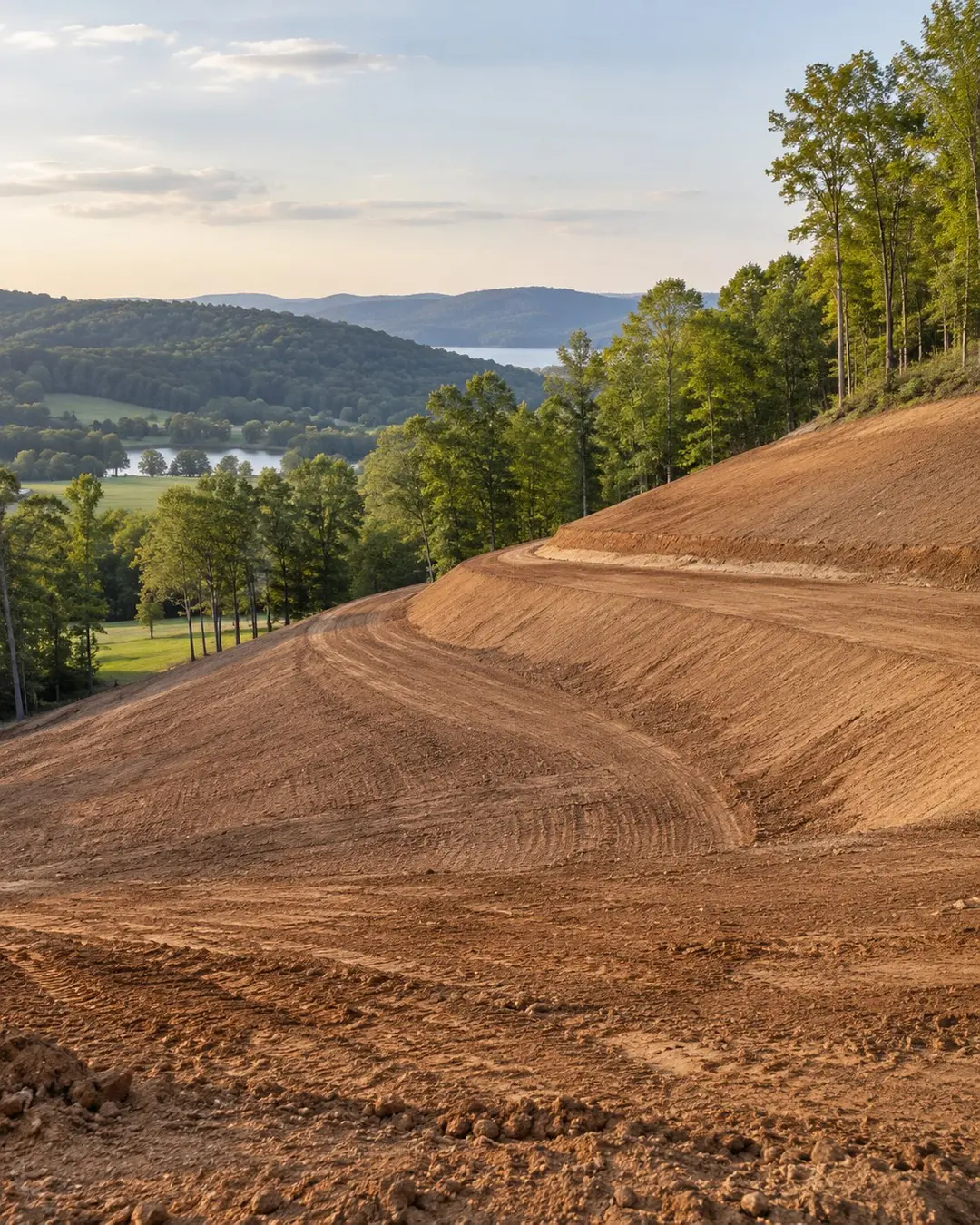 Detail of land grading work on East Tennessee ground